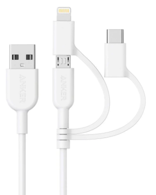 Anker 321 USB-A to Lightning Cable (3ft 3-in-1)